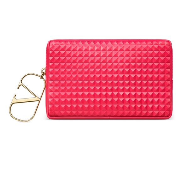 Valentino Handbags - New VALENTINO pink studded zippered pouch